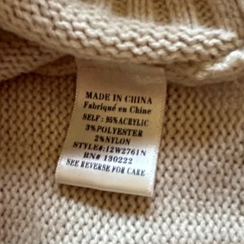 New In Cream Layered Split Hem Ribbed Knit Sweater 12W2761N Small - Picture 7 of 8